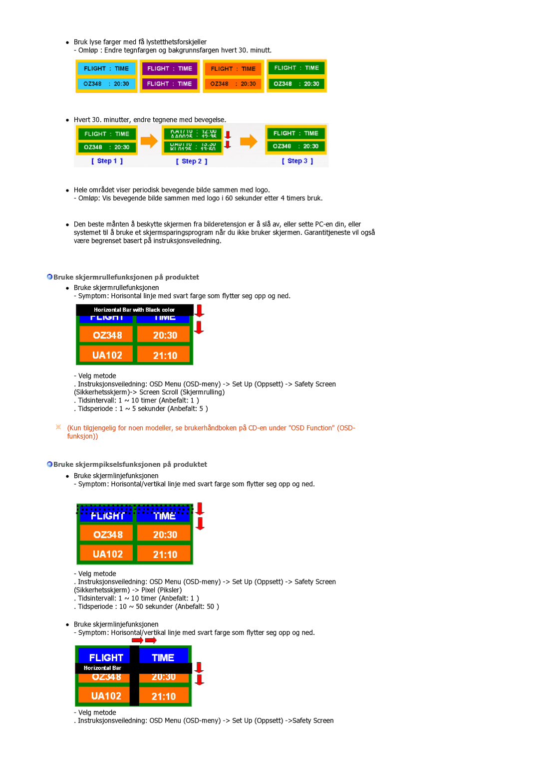 Samsung LS32BEPNS/EDC manual Bruke skjermrullefunksjonen på produktet 