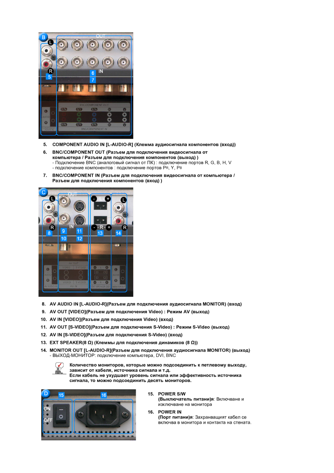 Samsung LS32BEPNS/EDC manual Выключатель питания Включване и изключване на монитора, Power 