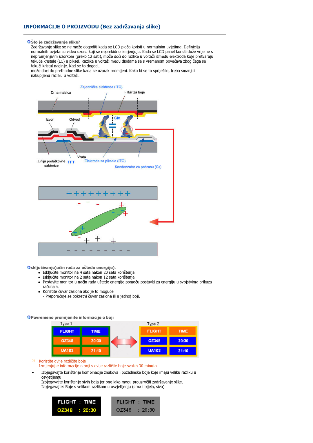 Samsung LS32BEPNS/EDC manual Informacije O Proizvodu Bez zadržavanja slike 