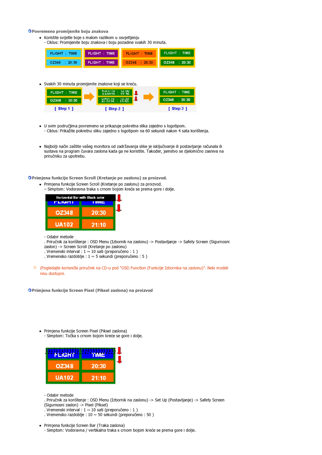 Samsung LS32BEPNS/EDC manual Povremeno promijenite boju znakova 