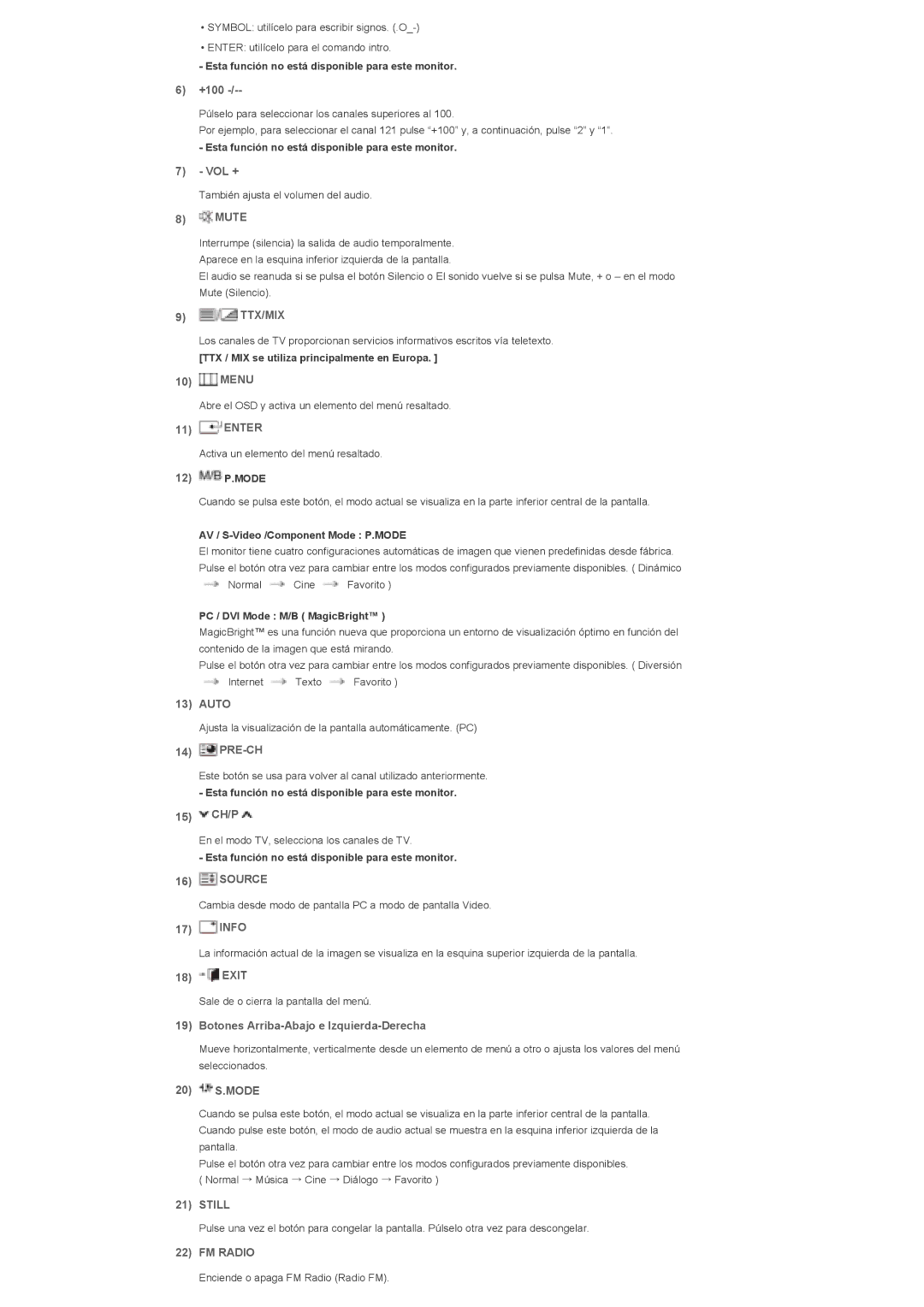 Samsung LS32BHYNS/EDC, LS32BHLNB/EDC, LS32BHLNS/EDC, LS32BHPNS/EDC, LS32BHRNS/EDC manual Ttx/Mix, Still, FM Radio 