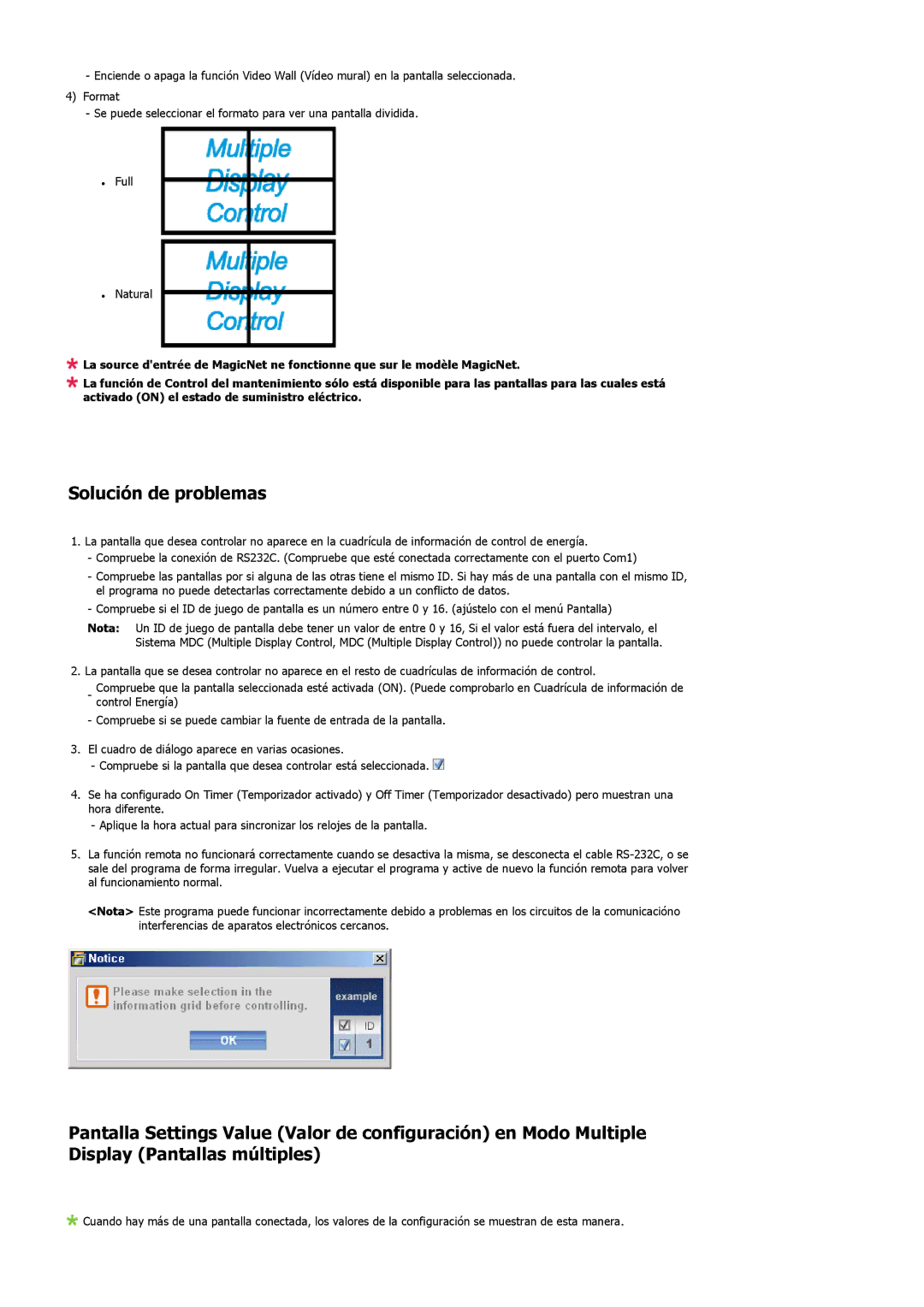 Samsung LS32BHPNS/EDC, LS32BHLNB/EDC, LS32BHLNS/EDC, LS32BHYNS/EDC, LS32BHRNS/EDC manual Solución de problemas 