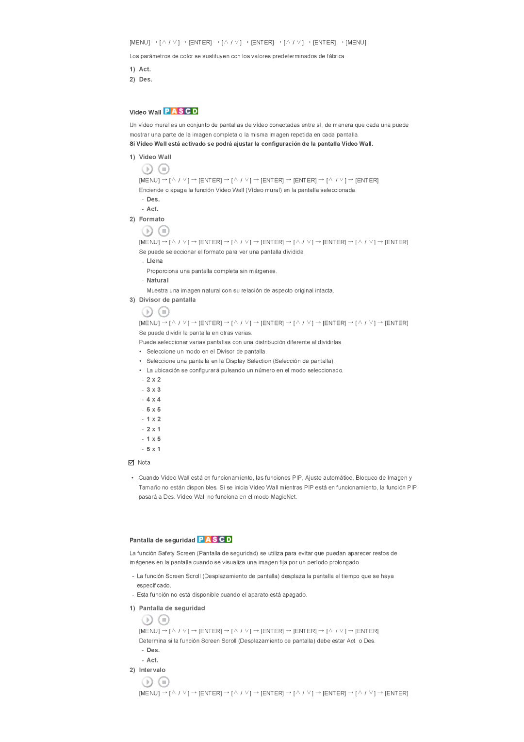 Samsung LS32BHLNB/EDC Act Des, Video Wall, Des Act Formato, Llena, Natural, Divisor de pantalla, Pantalla de seguridad 