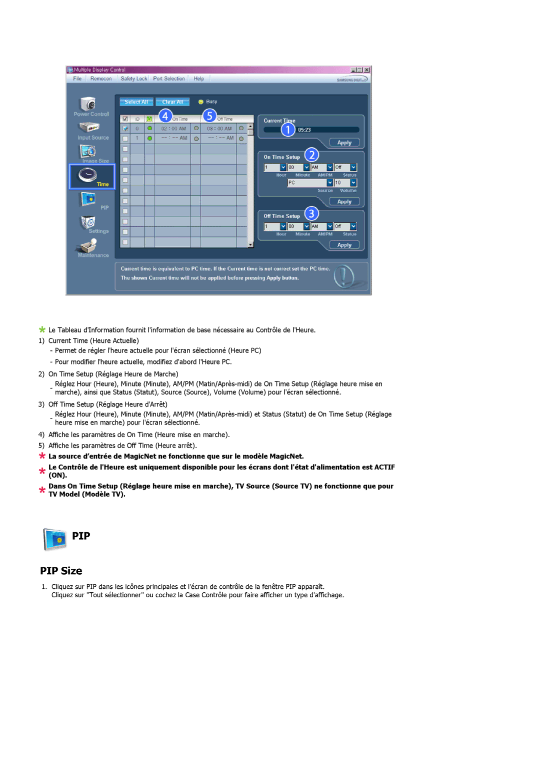 Samsung LS32BHPNS/EDC, LS32BHLNBF/EDC, LS32BHLNB/EDC, LS32BHRNSF/EDC, LS32BHLNSF/EDC, LS32BHRNB/EDC manual Pip, PIP Size 