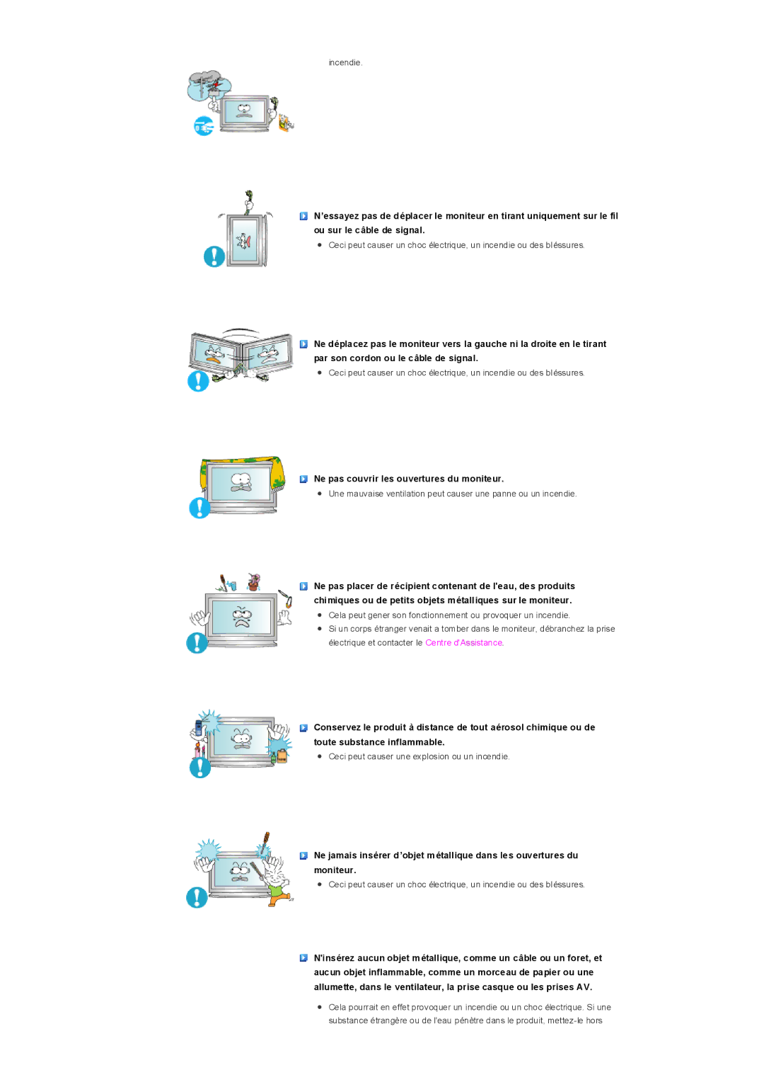 Samsung LS32BHYNS/EDC, LS32BHLNBF/EDC, LS32BHLNB/EDC, LS32BHRNSF/EDC, LS32BHRNB/EDC Ne pas couvrir les ouvertures du moniteur 