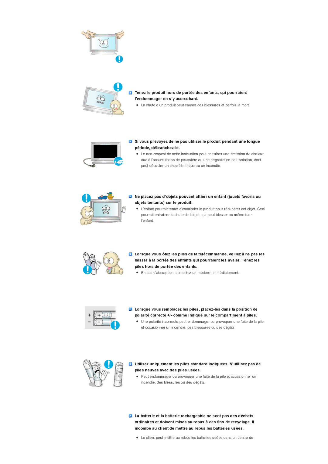 Samsung LS32BHRNS/EDC, LS32BHLNBF/EDC, LS32BHLNB/EDC, LS32BHRNSF/EDC En cas dabsorption, consultez un médecin immédiatement 