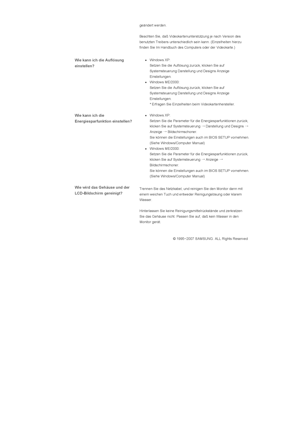 Samsung LS32BHRNSF/EDC, LS32BHLNBF/EDC, LS32BHLNB/EDC, LS32BHLNS/EDC Wie kann ich die Auflösung einstellen?, Geändert werden 