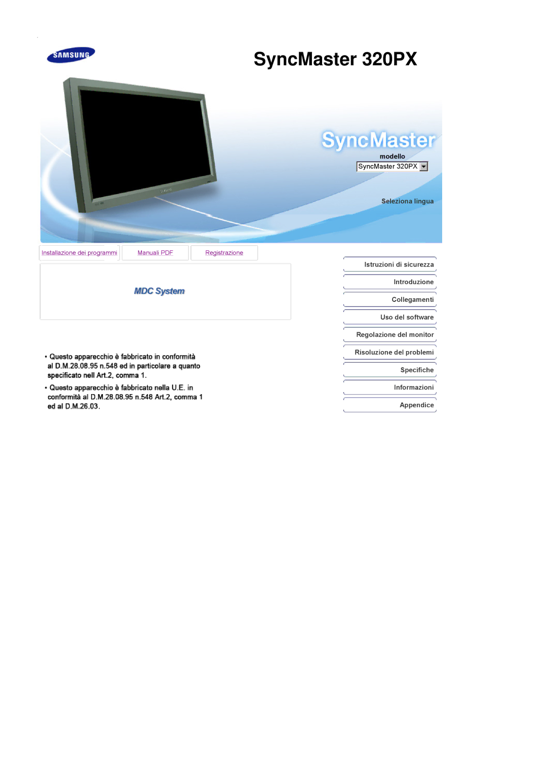 Samsung LS32BHYNS/EDC, LS32BHLNS/EDC, LS32BHPNS/EDC, LS32BHRNS/EDC manual SyncMaster 320PX 