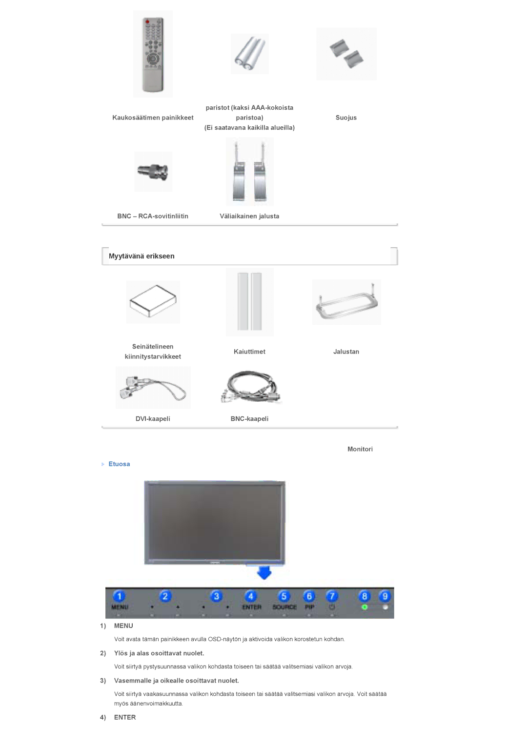 Samsung LS32BHRNS/EDC, LS32BHLNS/EDC, LS32BHYNS/EDC, LS32BHPNS/EDC manual Menu, Enter 