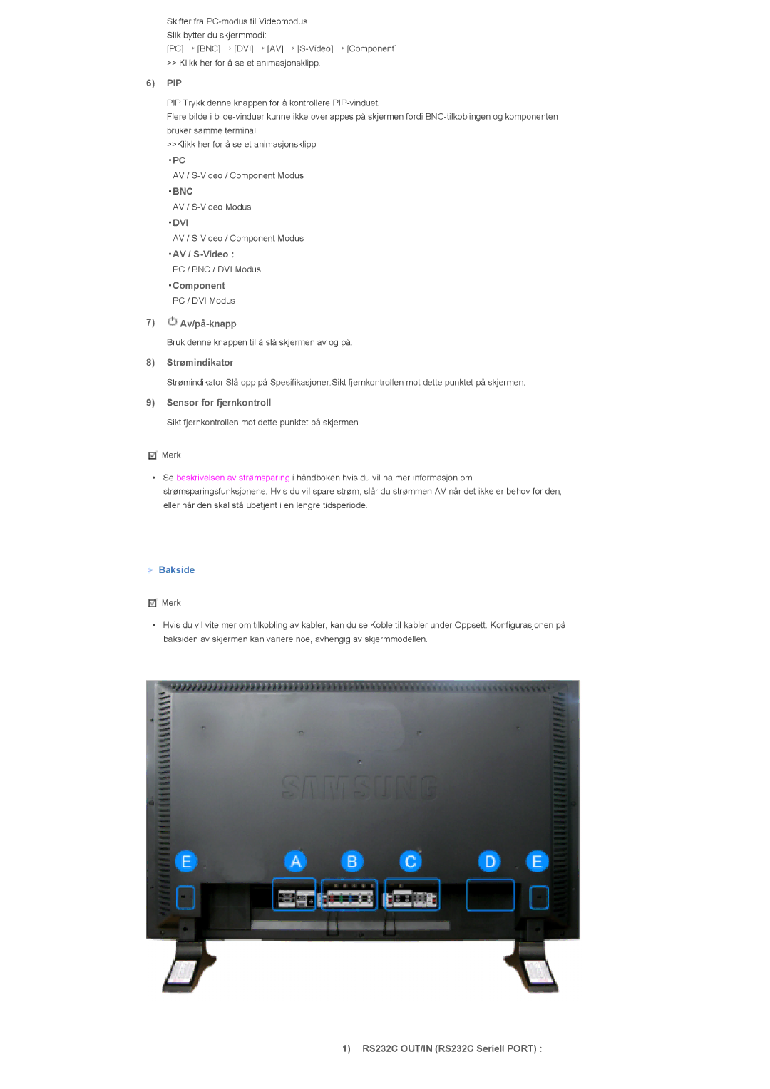 Samsung LS32BHLNS/EDC, LS32BHYNS/EDC, LS32BHPNS/EDC, LS32BHRNS/EDC manual Bnc, Dvi 