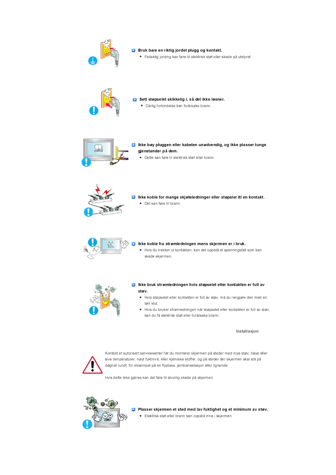 Samsung LS32BHRNS/EDC, LS32BHLNS/EDC, LS32BHYNS/EDC, LS32BHPNS/EDC manual Installasjon 