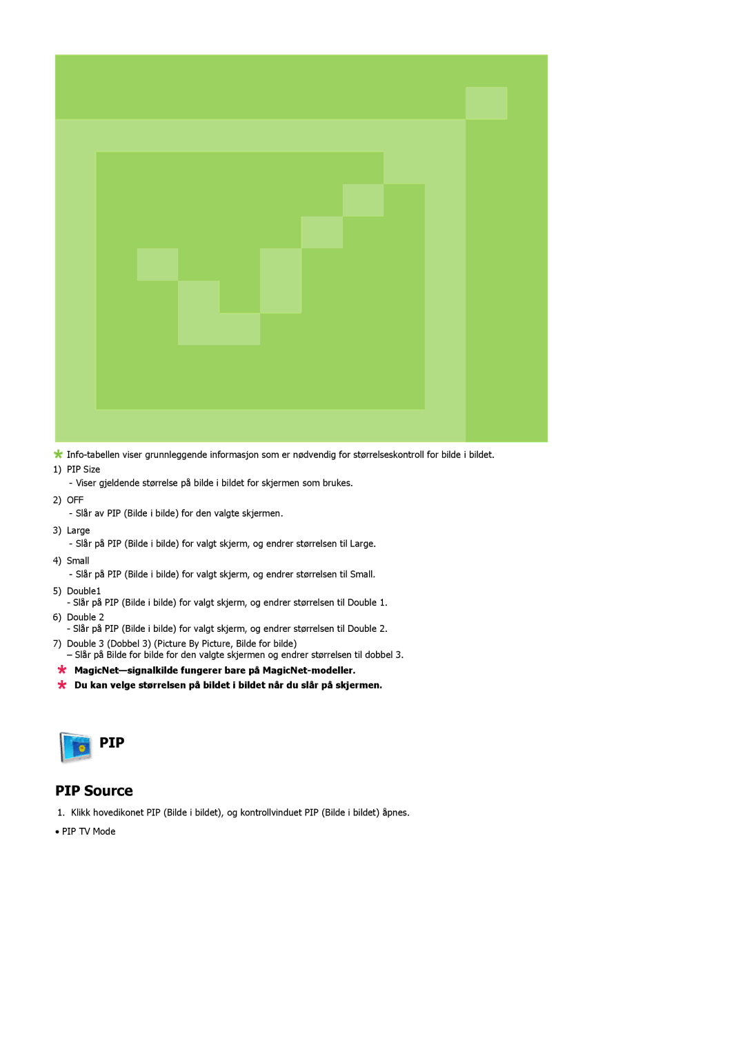 Samsung LS32BHRNS/EDC, LS32BHLNS/EDC, LS32BHYNS/EDC, LS32BHPNS/EDC manual PIP Source 