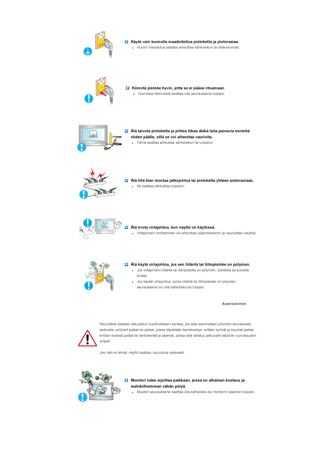 Samsung LS32BHRNS/EDC, LS32BHLNS/EDC, LS32BHYNS/EDC, LS32BHPNS/EDC manual Asentaminen 