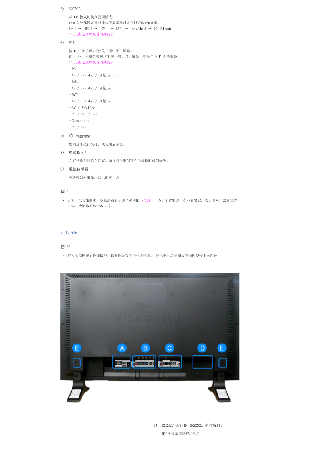 Samsung LS32BHLNS/EDC, LS32BHYNS/EDC, LS32BHPNS/EDC, LS32BHRNS/EDC manual Source, Bnc, Dvi 