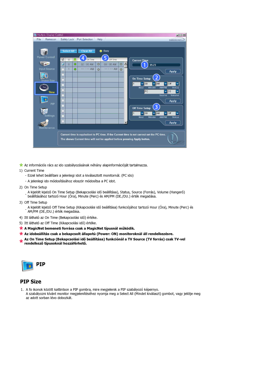 Samsung LS32BHPNS/EDC, LS32BHLNS/EDC, LS32BHYNS/EDC, LS32BHRNS/EDC manual Pip, PIP Size 