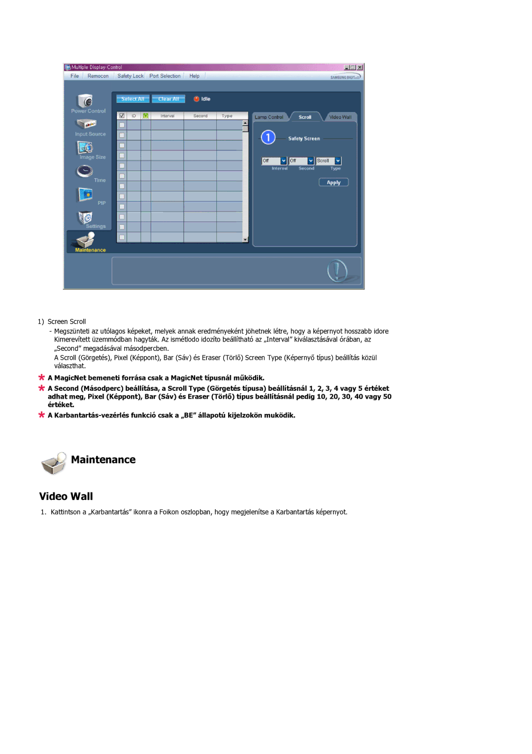 Samsung LS32BHPNS/EDC, LS32BHLNS/EDC, LS32BHYNS/EDC, LS32BHRNS/EDC manual Maintenance Video Wall 