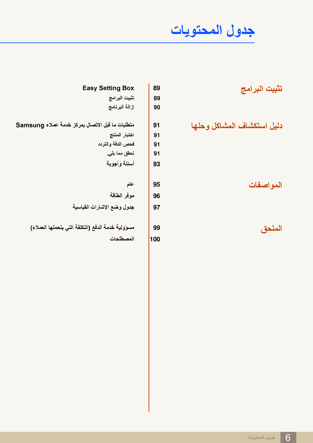 Samsung LS32D85KTSN/UE manual جماربلا تيبثت اهلحو لكاشملا فاشكتسا ليلد تافصاوملا قحلملا 