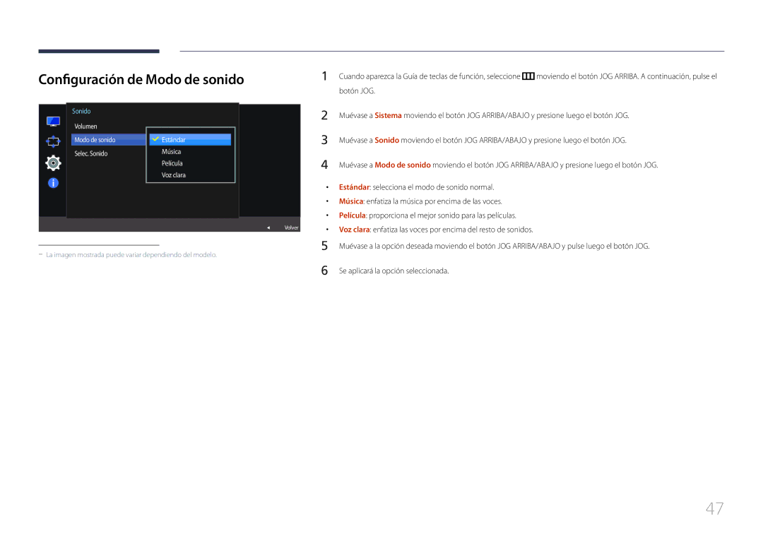 Samsung LS32E590CS/EN manual Configuración de Modo de sonido 