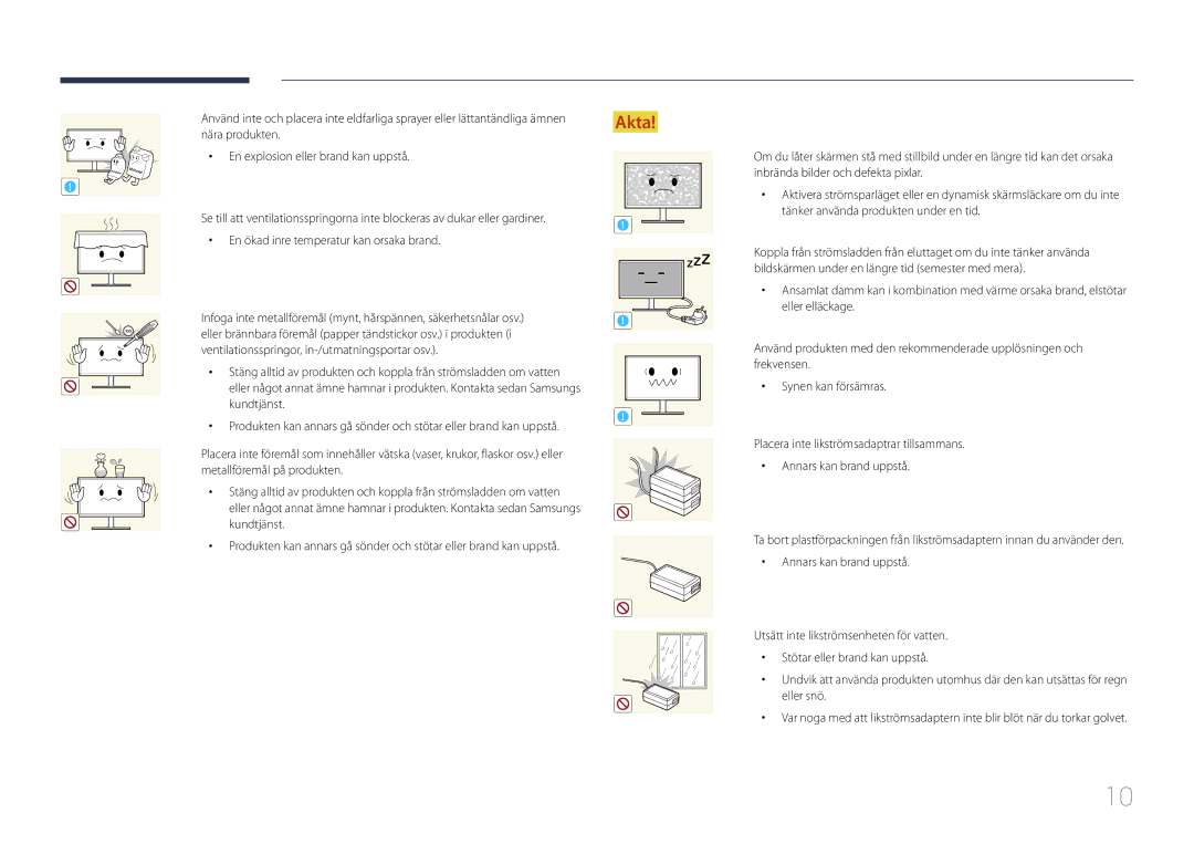 Samsung LS32E590CS/EN manual Ventilationsspringor, in-/utmatningsportar osv 