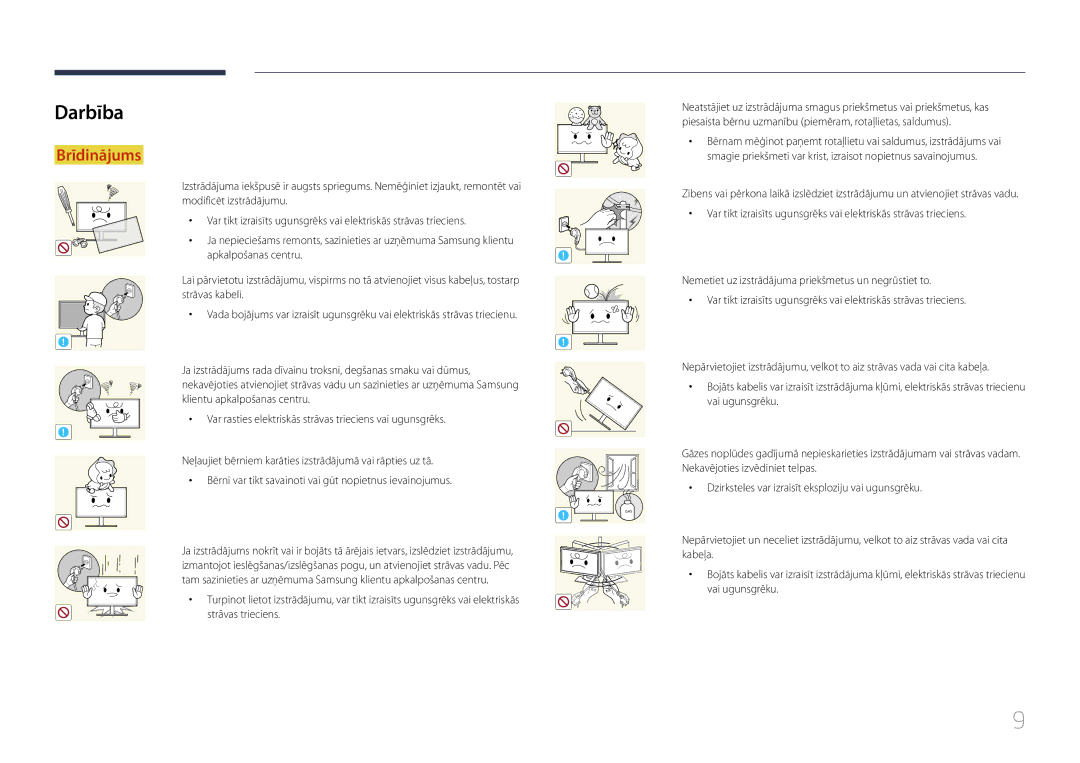 Samsung LS32E590CS/EN manual Darbība, Apkalpošanas centru 