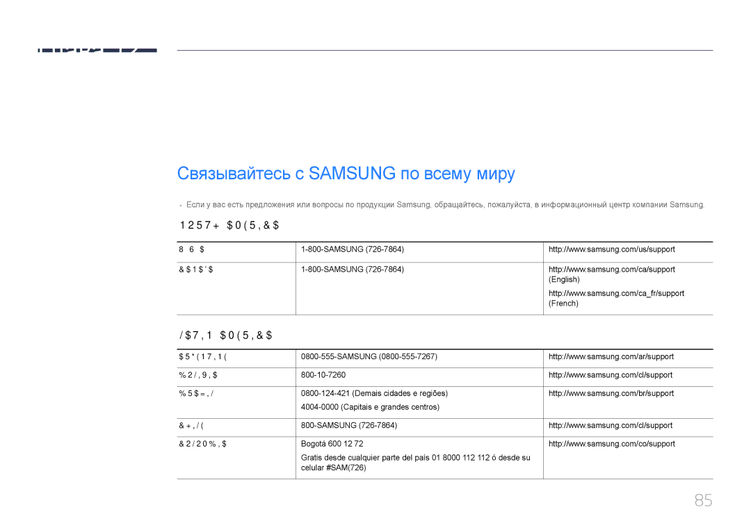 Samsung LS34E790CN/CI manual Приложение, Связывайтесь с Samsung по всему миру 