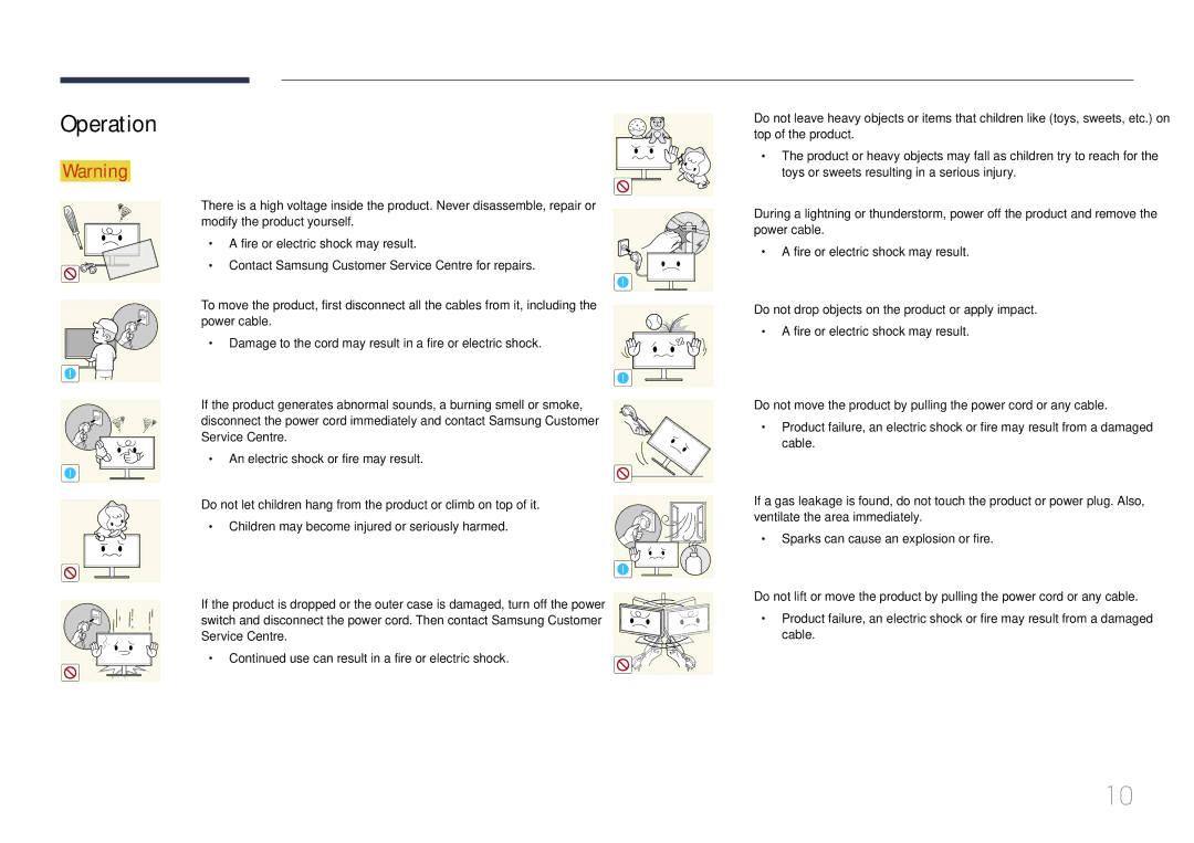 Samsung LS34E790CNS/EN, LS34E790CNS/CH manual Operation 