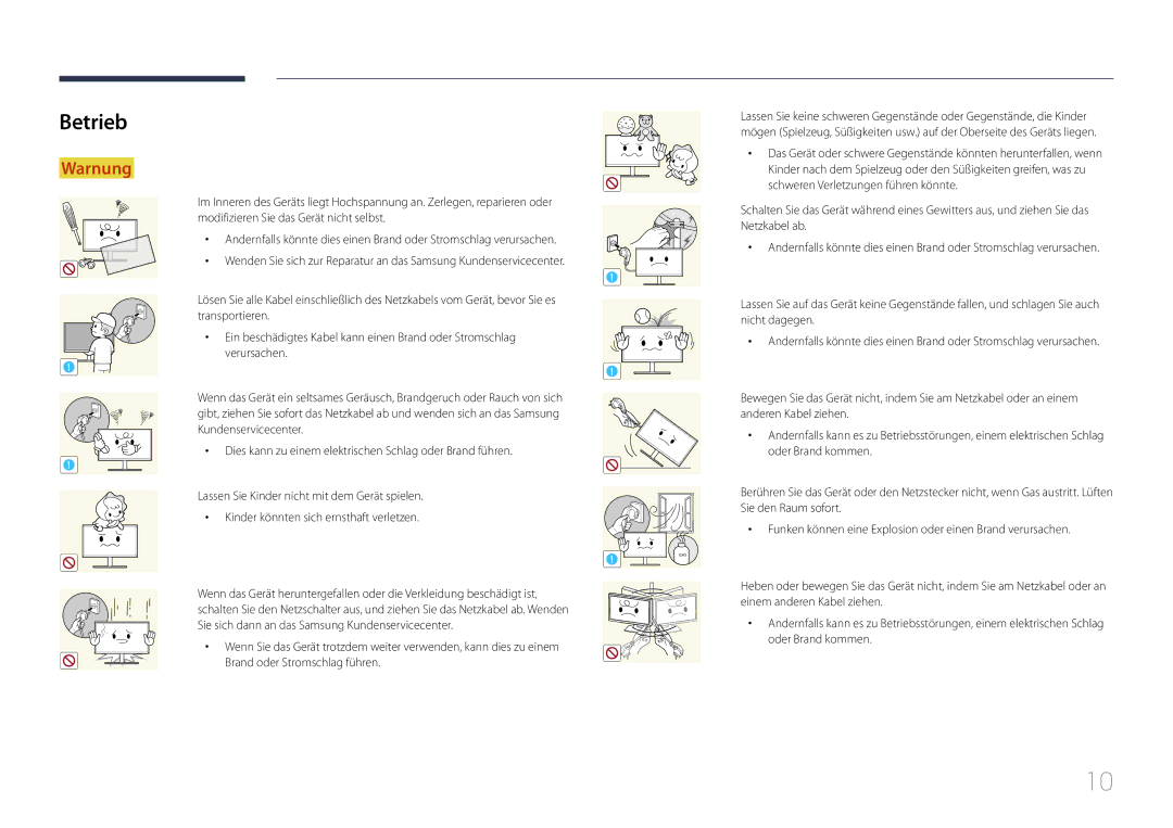 Samsung LS34E790CNS/EN manual Betrieb 