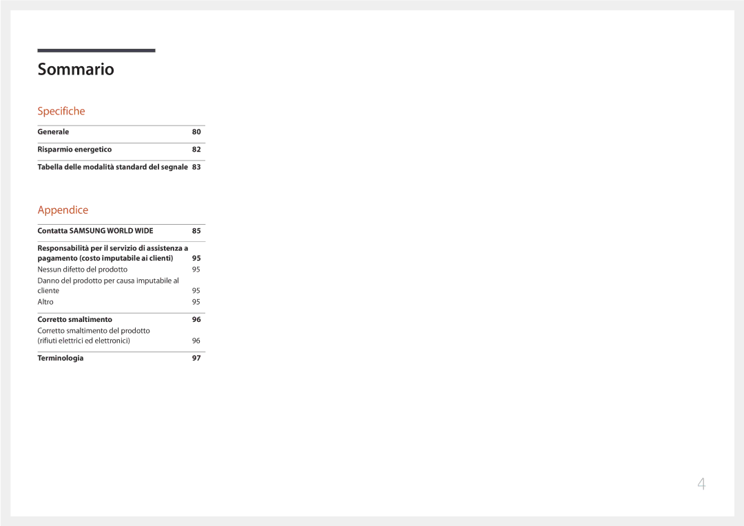 Samsung LS34E790CNS/EN manual Specifiche 