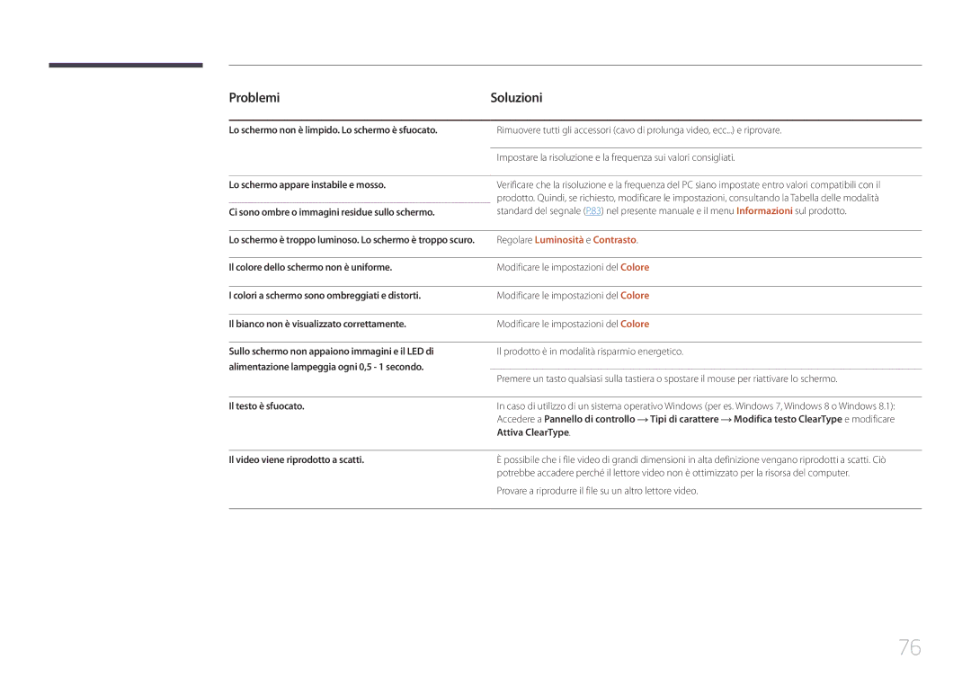 Samsung LS34E790CNS/EN manual Regolare Luminosità e Contrasto 