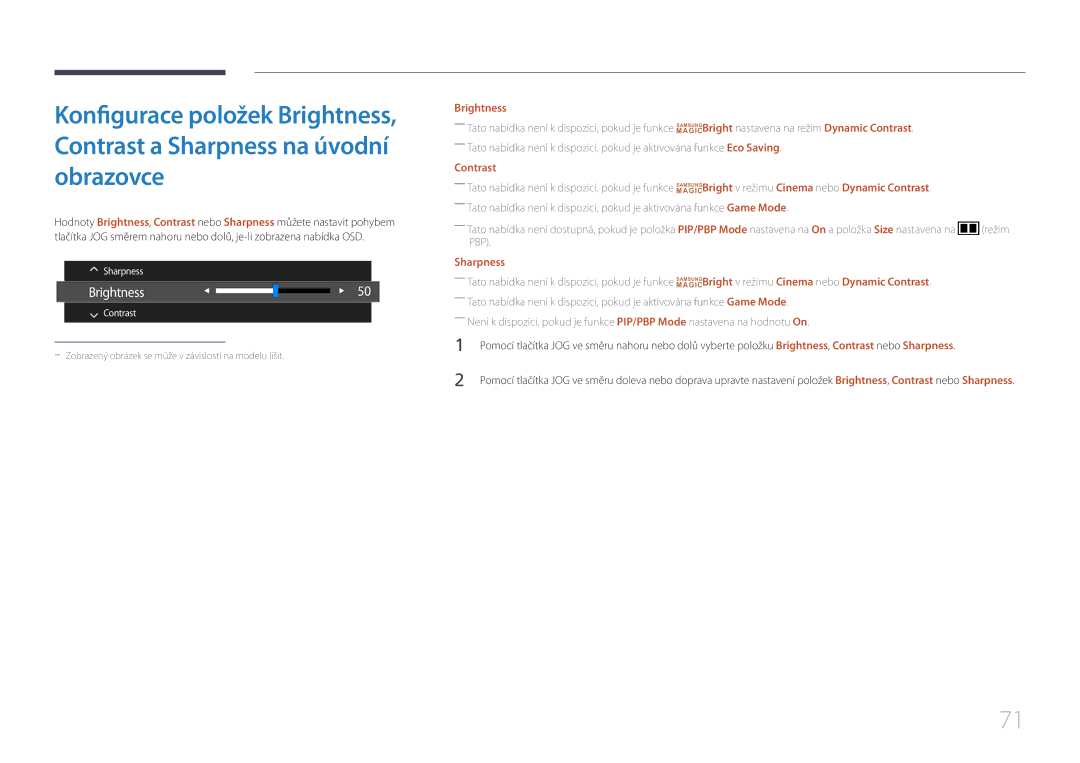 Samsung LS34E790CNS/EN manual Brightness 