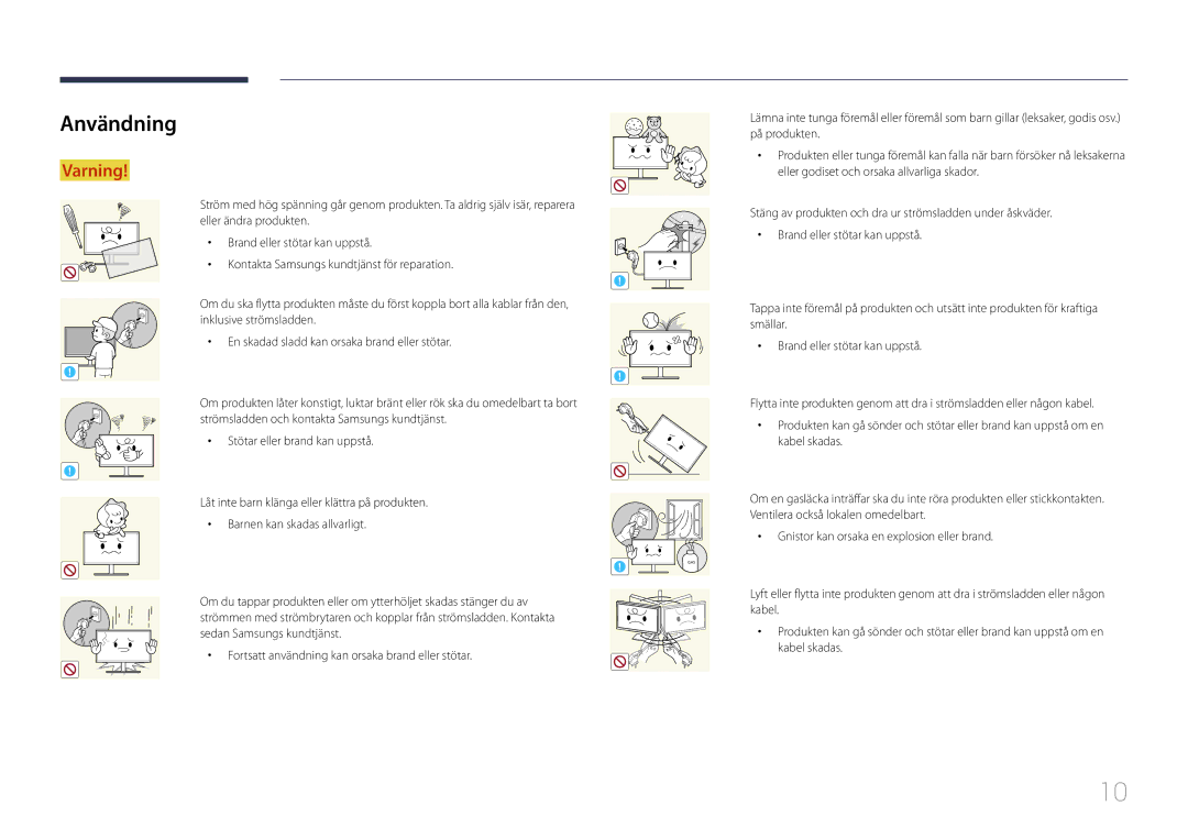 Samsung LS34E790CNS/EN manual Användning 