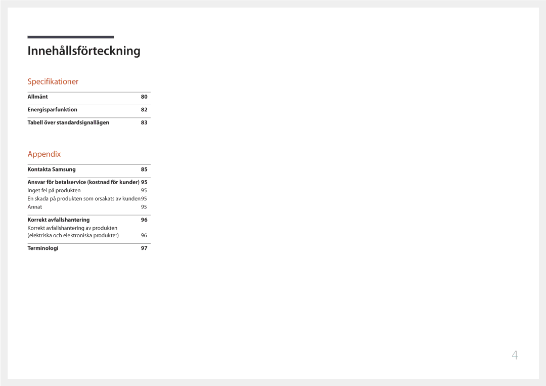 Samsung LS34E790CNS/EN manual Specifikationer 