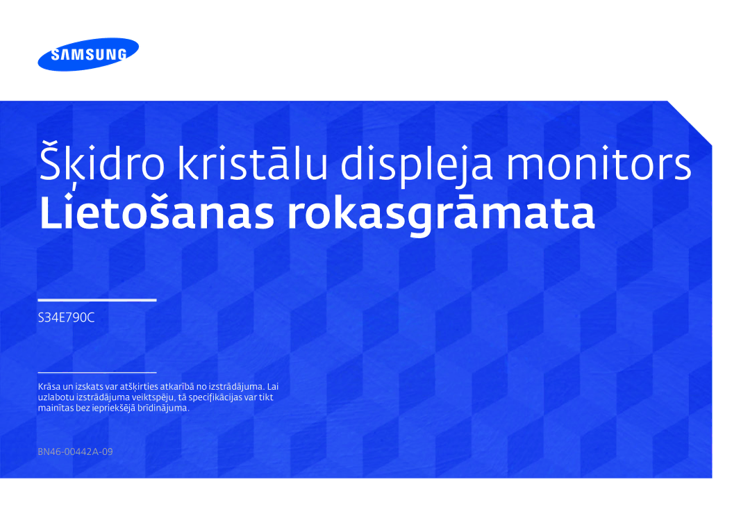 Samsung LS34E790CNS/EN manual Šķidro kristālu displeja monitors Lietošanas rokasgrāmata 