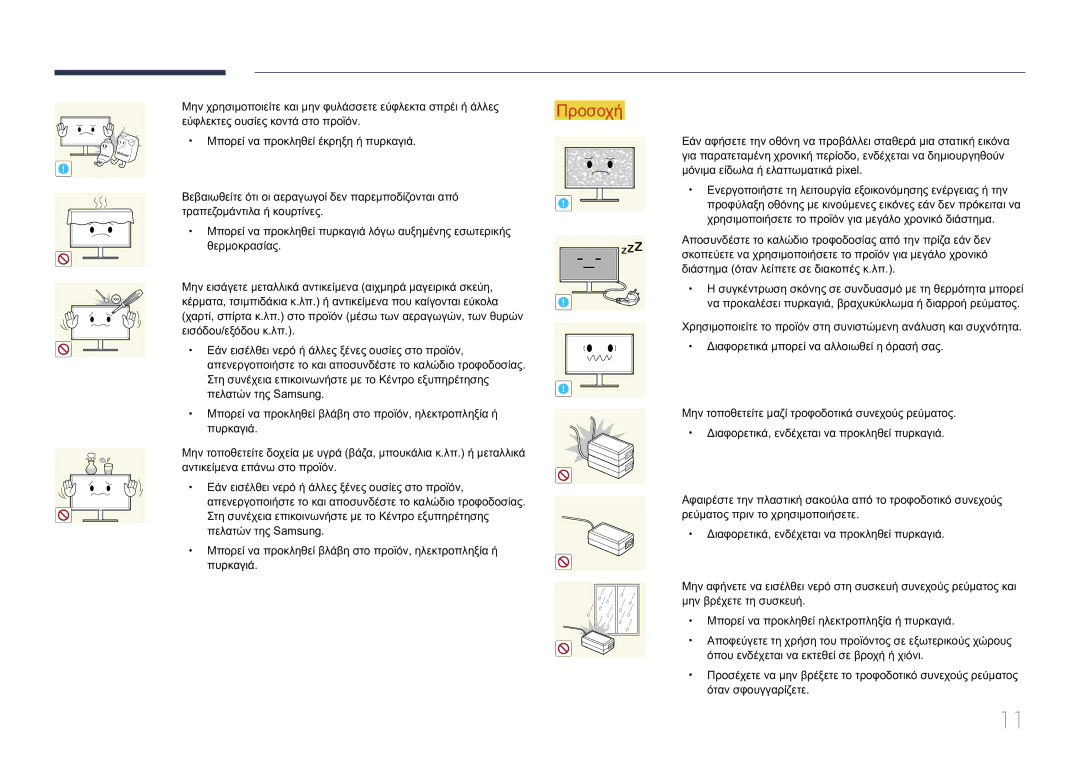 Samsung LS34E790CNS/EN manual Χαρτί, σπίρτα κ.λπ. στο προϊόν μέσω των αεραγωγών, των θυρών, Εισόδου/εξόδου κ.λπ 