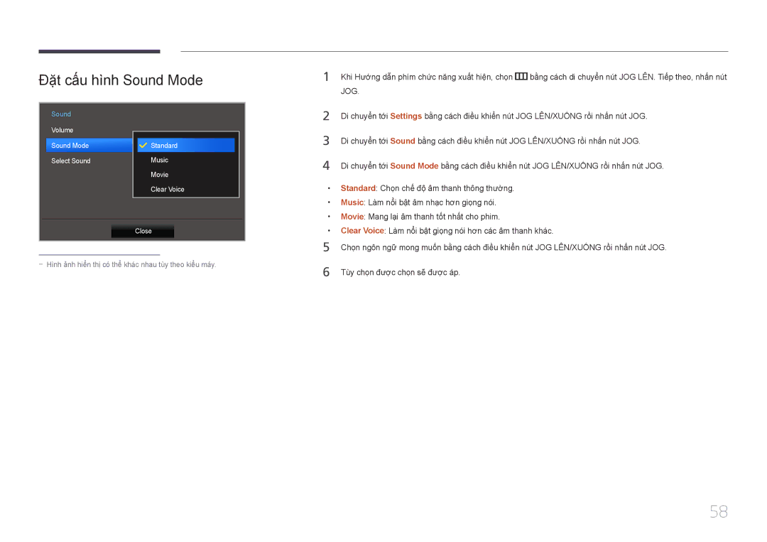 Samsung LS34E790CNS/XV manual Đặ̣t cấ́u hì̀nh Sound Mode 