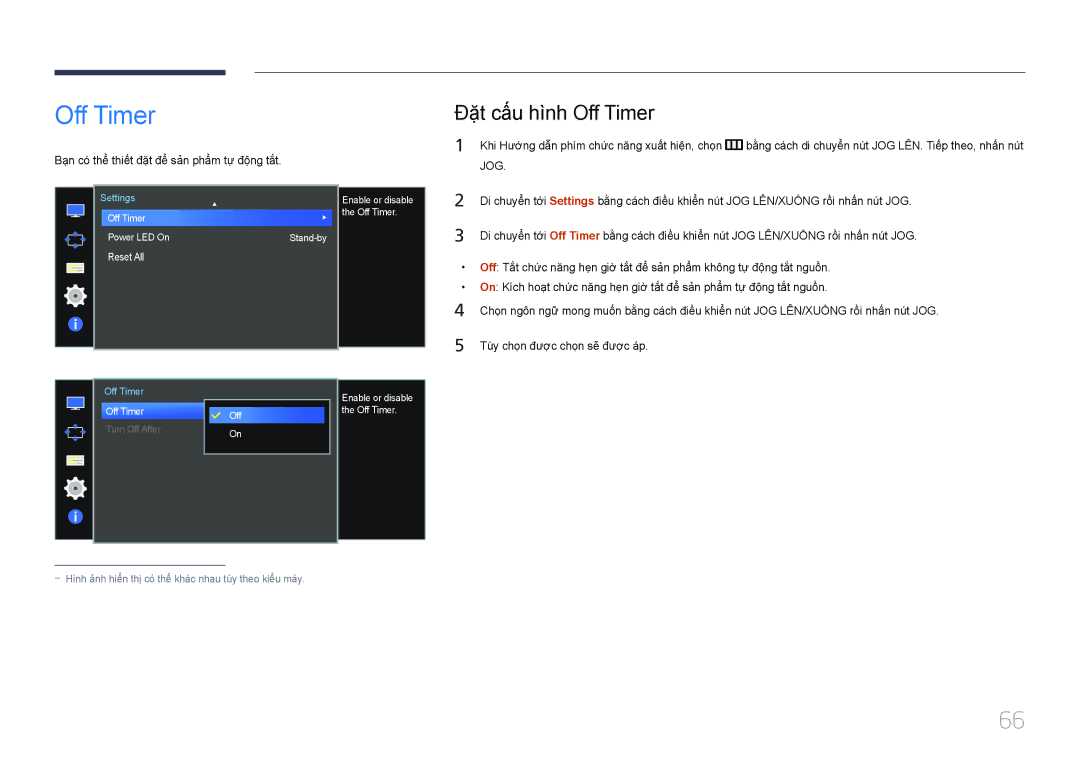 Samsung LS34E790CNS/XV manual Đặ̣t cấ́u hì̀nh Off Timer 