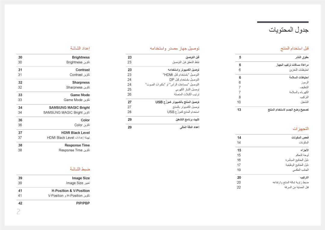 Samsung LS34E790CNS/ZR manual تايوتحملا لودج 