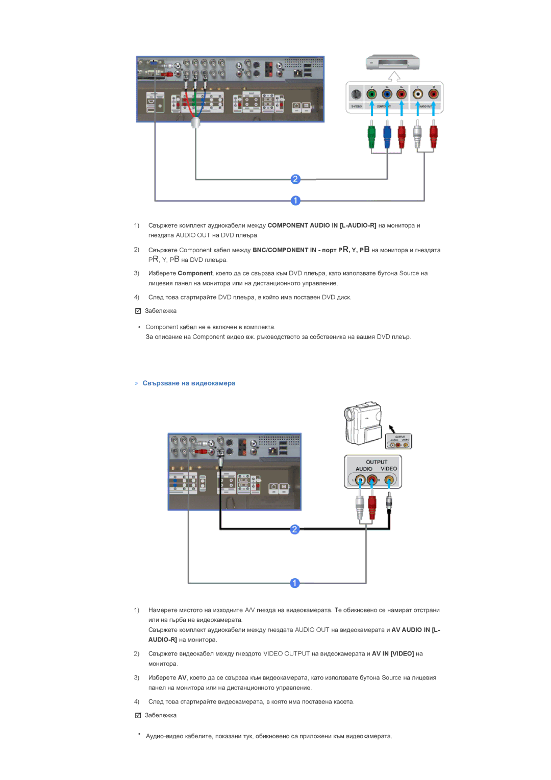 Samsung LS40BHTNS/EDC, LS40BHPNS/EDC, LS40BHYNS/EDC, LS46BHYNS/EDC manual Ɋɜɴɪɡɜɚɧɟ ɧɚ ɜɢɞɟɨɤɚɦɟɪɚ 