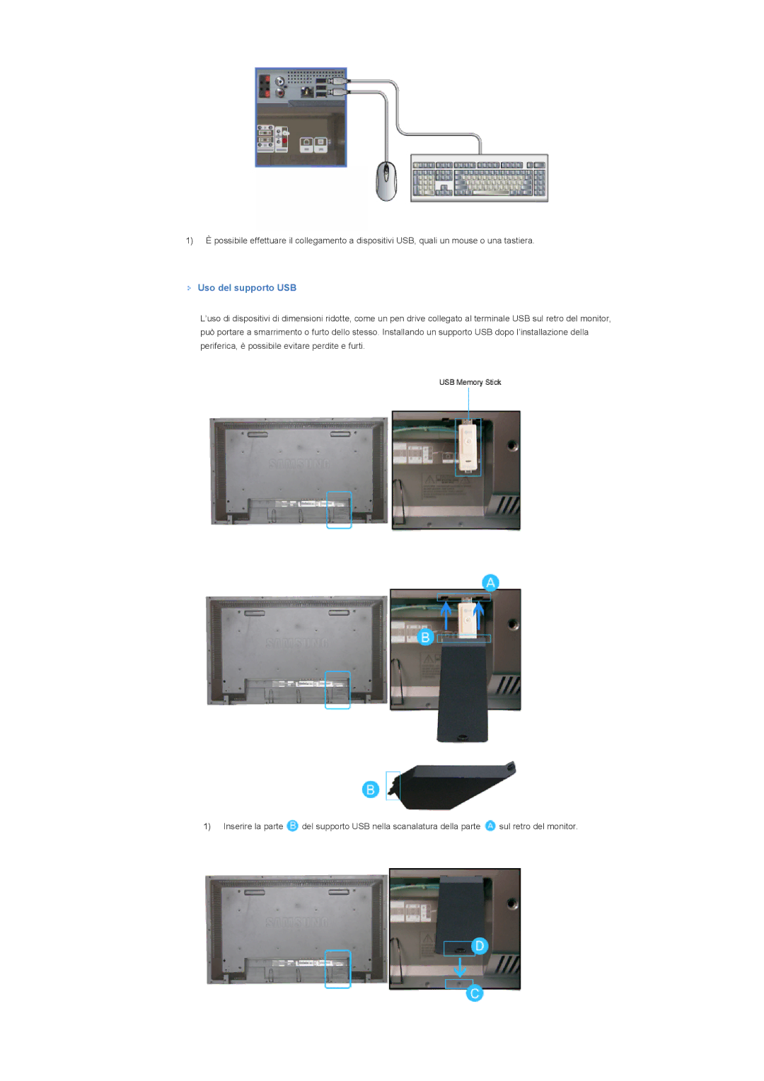 Samsung LS40BHPNS/EDC, LS40BHVNS/EDC, LS46BHZNS/EDC, LS46BHTNS/EDC, LS40BHTNS/EDC, LS40BHYNS/EDC manual Uso del supporto USB 