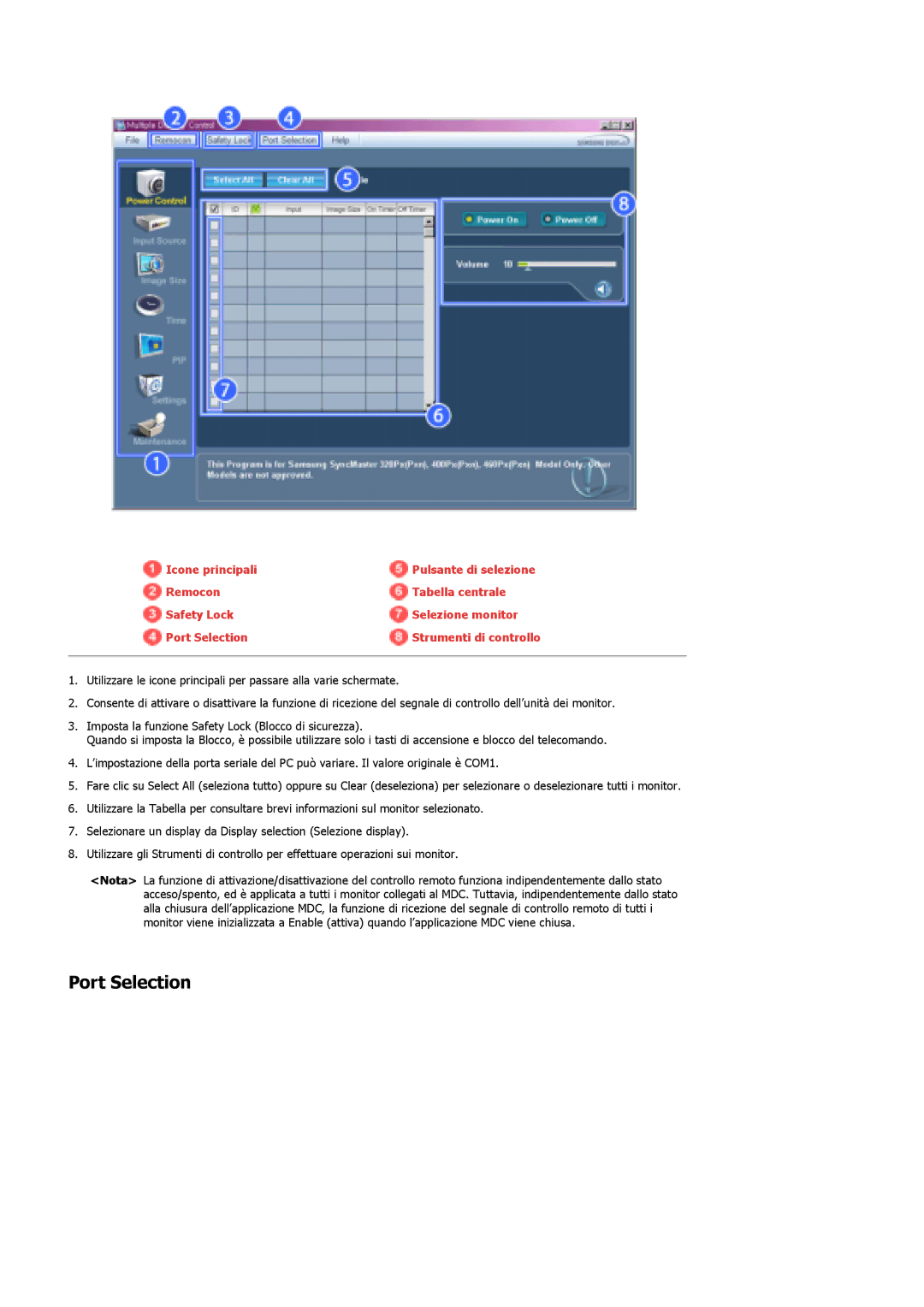 Samsung LS40BHTNS/EDC, LS40BHPNS/EDC, LS40BHVNS/EDC, LS46BHZNS/EDC, LS46BHTNS/EDC, LS40BHYNS/EDC, LS40BHRNS/EDC Port Selection 