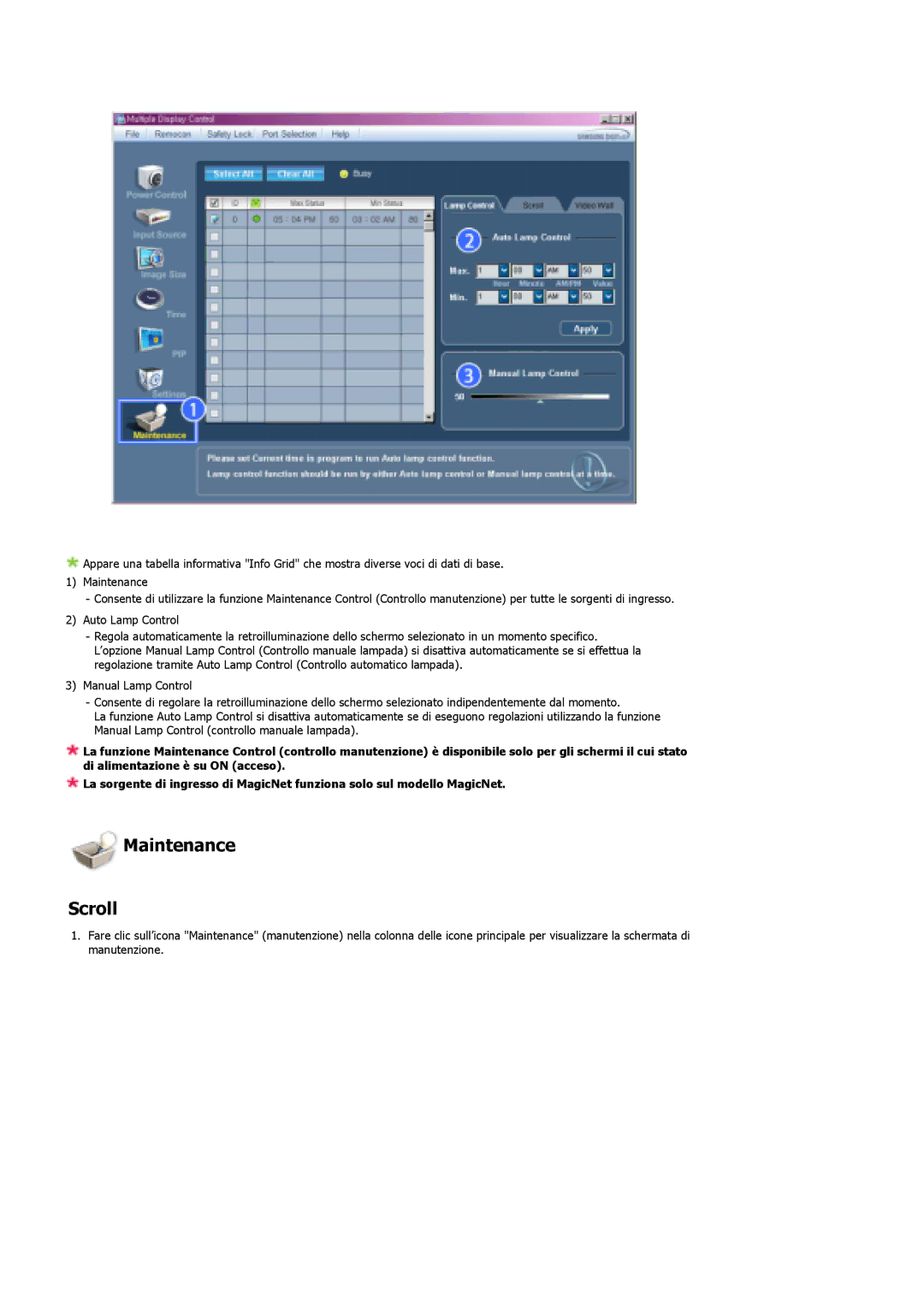 Samsung LS40BHPNS/EDC, LS40BHVNS/EDC, LS46BHZNS/EDC, LS46BHTNS/EDC, LS40BHTNS/EDC, LS40BHYNS/EDC manual Maintenance Scroll 