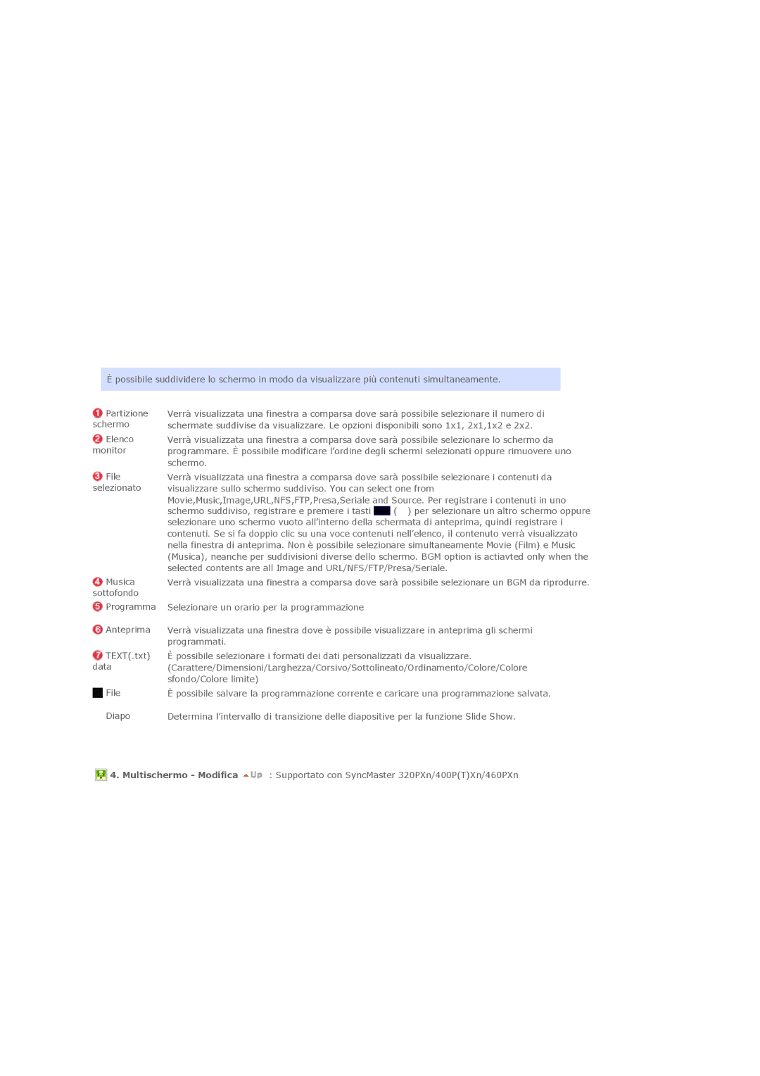 Samsung LS46BHYNS/EDC, LS40BHPNS/EDC, LS40BHVNS/EDC, LS46BHZNS/EDC, LS46BHTNS/EDC, LS40BHTNS/EDC, LS40BHYNS/EDC Elenco Monitor 