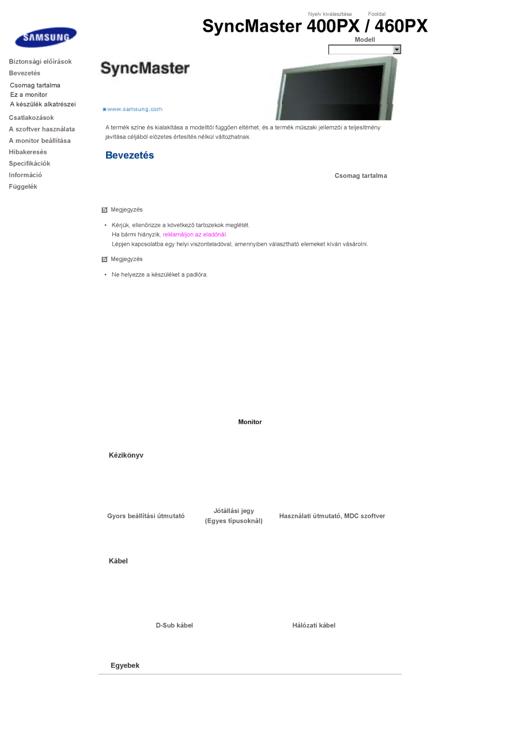 Samsung LS40BHTNS/EDC, LS40BHPNS/EDC, LS46BHZNS/EDC, LS40BHYNS/EDC, LS40BHRNS/EDC, LS40BHZNS/EDC manual SyncMaster 400PX / 460PX 