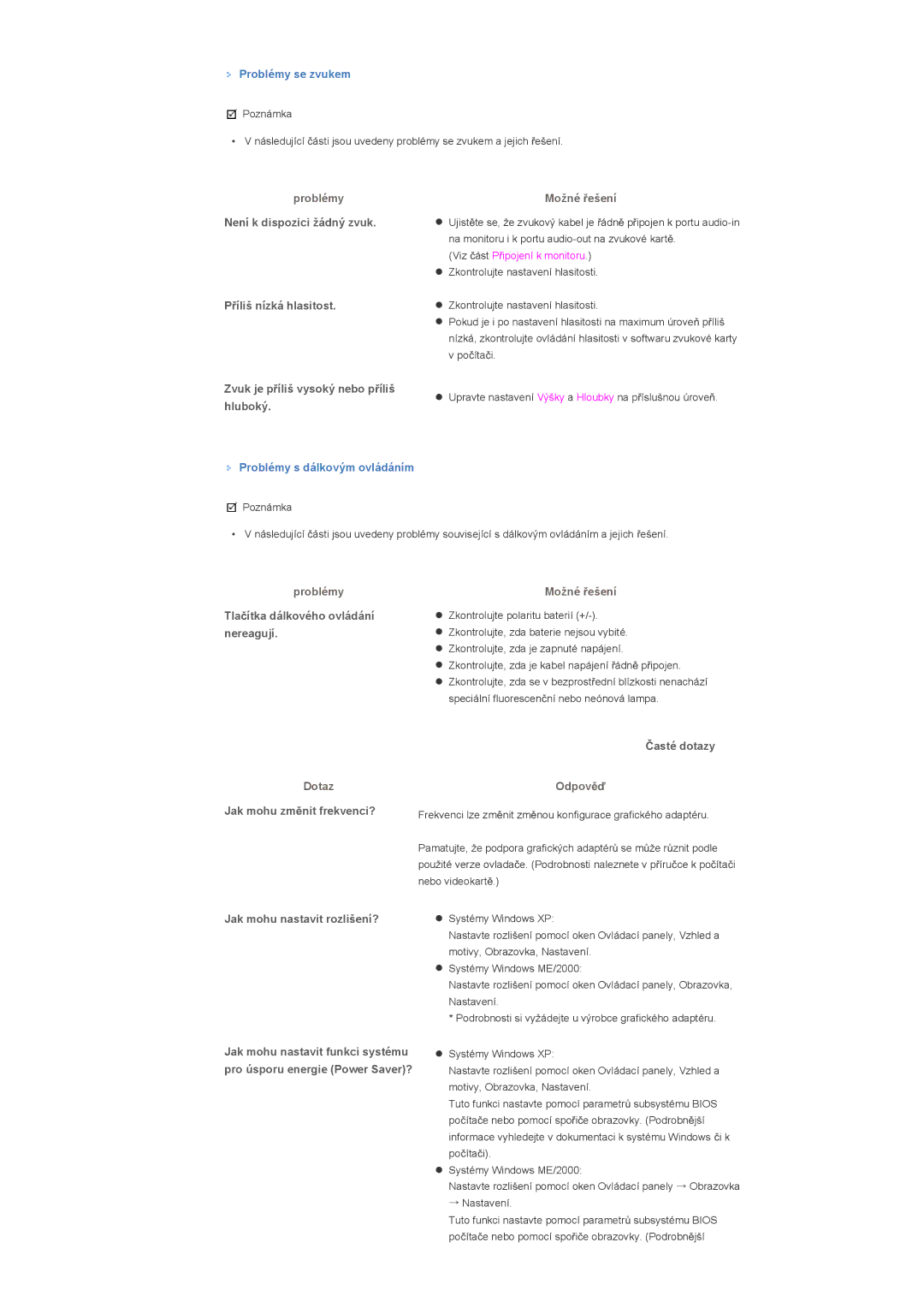 Samsung LS40BHRNS/EDC, LS40BHPNS/EDC, LS46BHZNS/EDC, LS46BHTNS/EDC, LS40BHTNS/EDC, LS40BHYNS/EDC, LS40BHZNS/EDC manual OdpovČć 