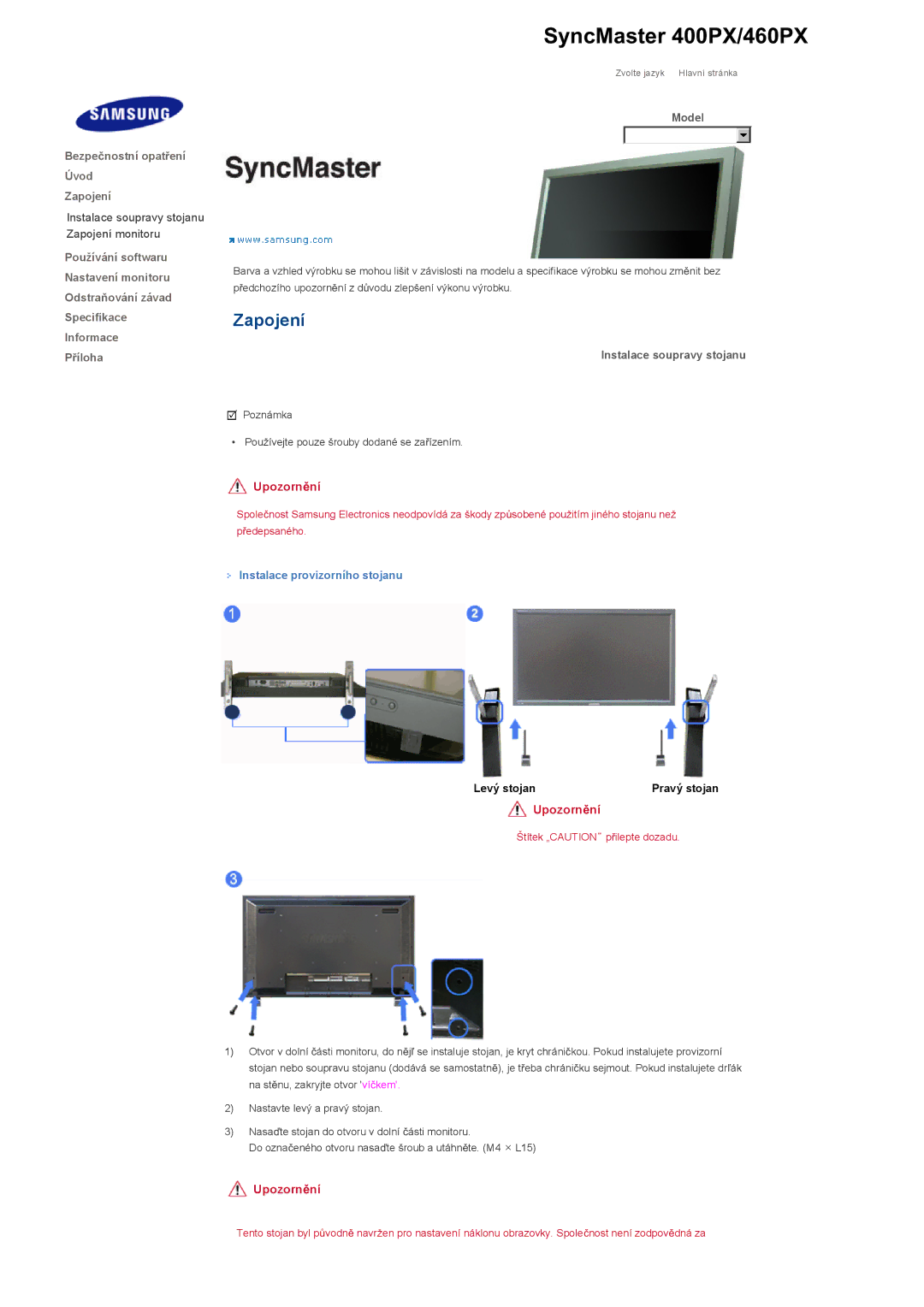 Samsung LS46BHYNS/EDC, LS40BHPNS/EDC, LS46BHZNS/EDC, LS46BHTNS/EDC, LS40BHTNS/EDC, LS40BHYNS/EDC manual SyncMaster 400PX/460PX 