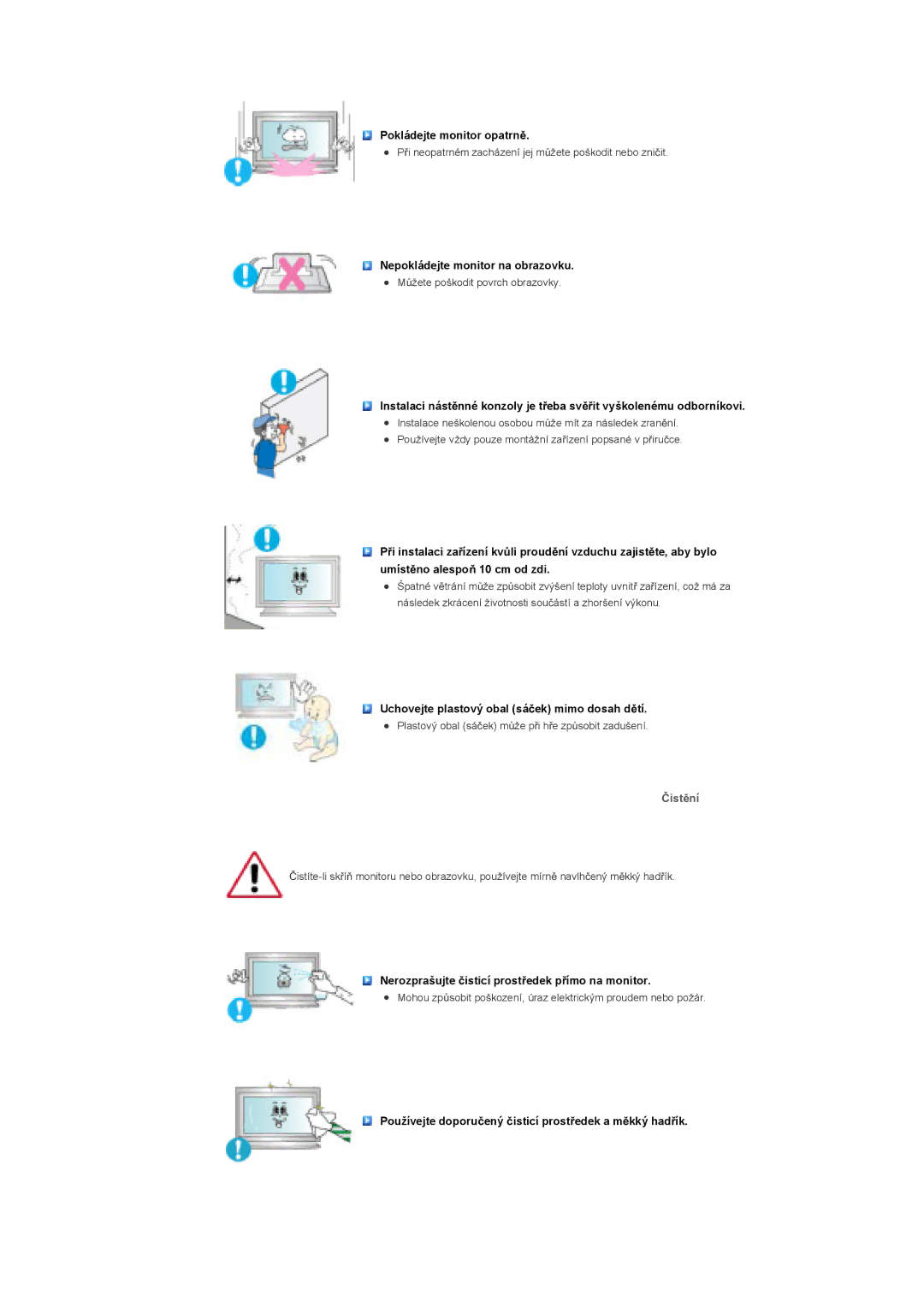 Samsung LS40BHRNS/EDC, LS40BHPNS/EDC, LS46BHZNS/EDC, LS46BHTNS/EDC, LS40BHTNS/EDC, LS40BHYNS/EDC, LS40BHZNS/EDC manual ÝistČní 