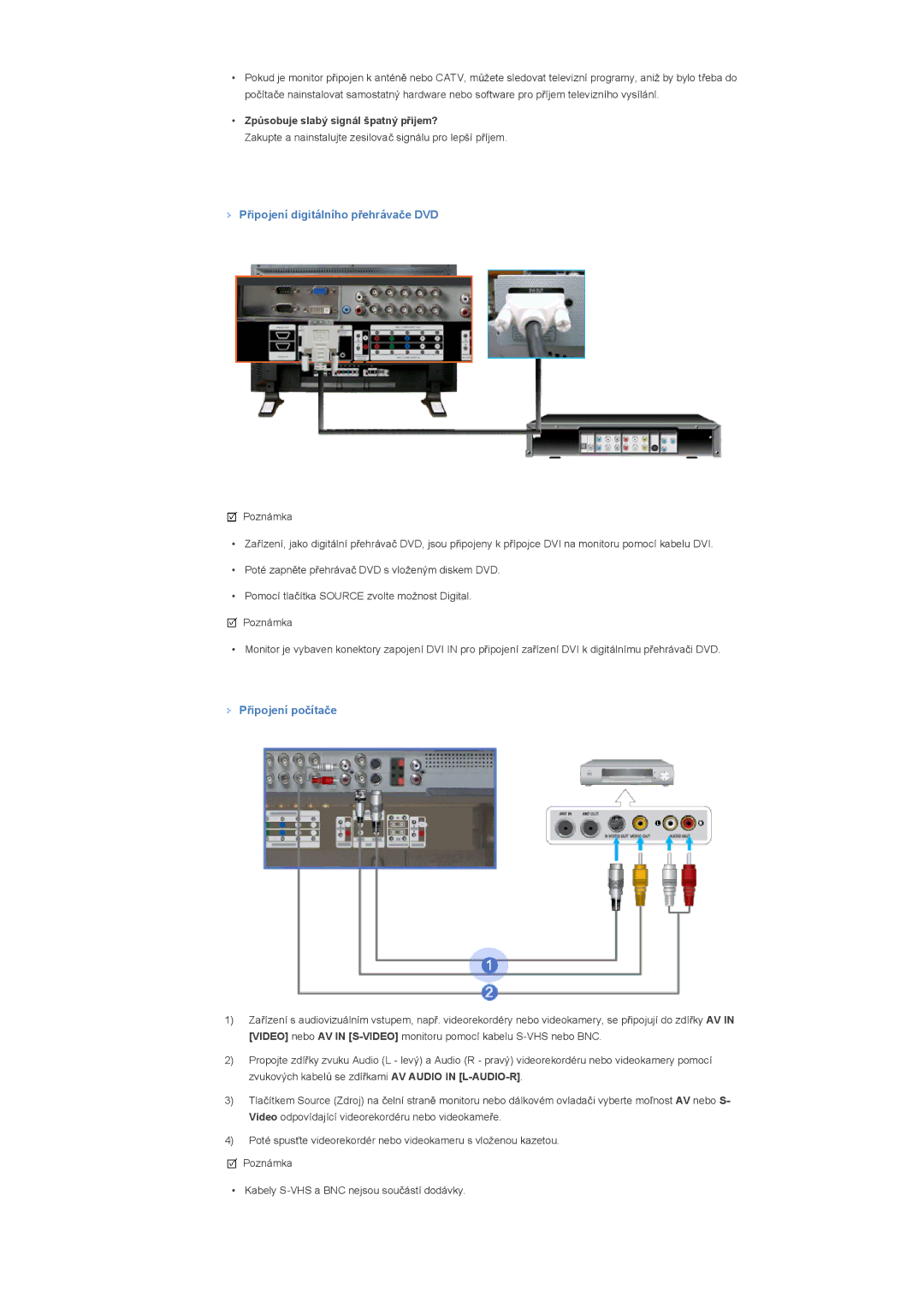 Samsung LS46BHTNS/EDC, LS40BHPNS/EDC, LS46BHZNS/EDC, LS40BHTNS/EDC, LS40BHYNS/EDC manual PĜipojení digitálního pĜehrávaþe DVD 