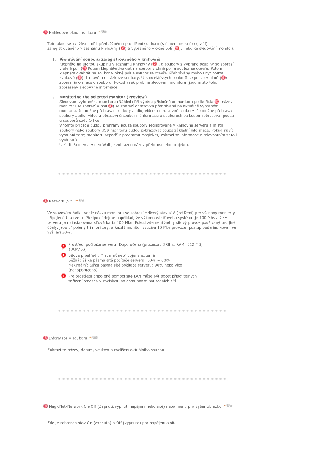 Samsung LS46BHYNS/EDC manual PĜehrávání souboru zaregistrovaného v knihovnČ, Monitoring the selected monitor Preview 