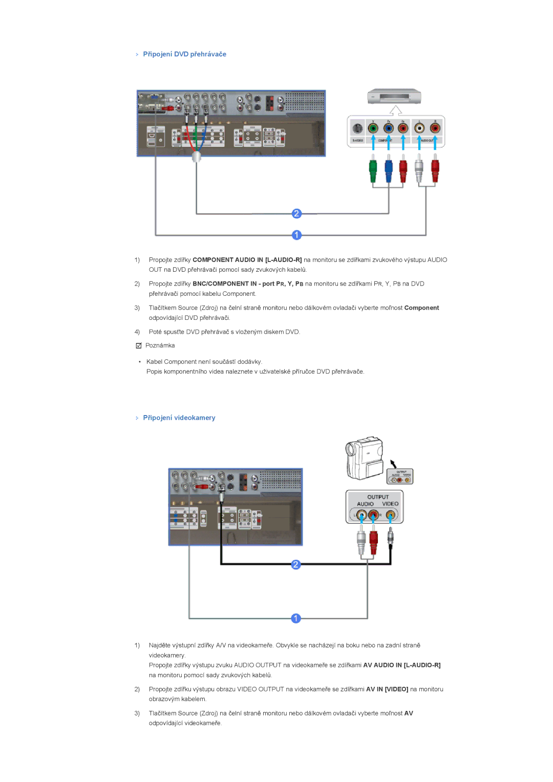 Samsung LS40BHZNS/EDC, LS40BHPNS/EDC, LS46BHZNS/EDC, LS46BHTNS/EDC, LS40BHTNS/EDC, LS40BHYNS/EDC manual PĜipojení DVD pĜehrávaþe 