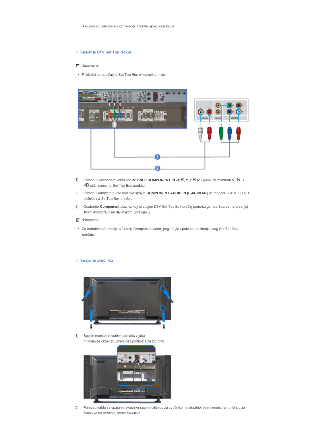 Samsung LS40BHPNSF/EDC, LS40BHPNS/EDC, LS46BHZNS/EDC, LS46BHTNS/EDC, LS40BHTNS/EDC, LS40BHYNS/EDC Spajanje DTV Set Top Box-a 